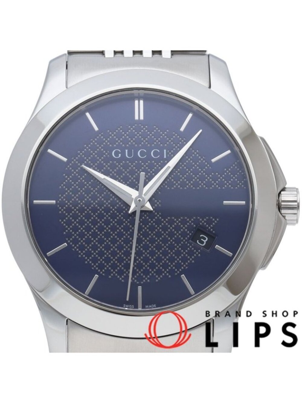 Gucci G-Timeless Watch 126.4 SS Blue